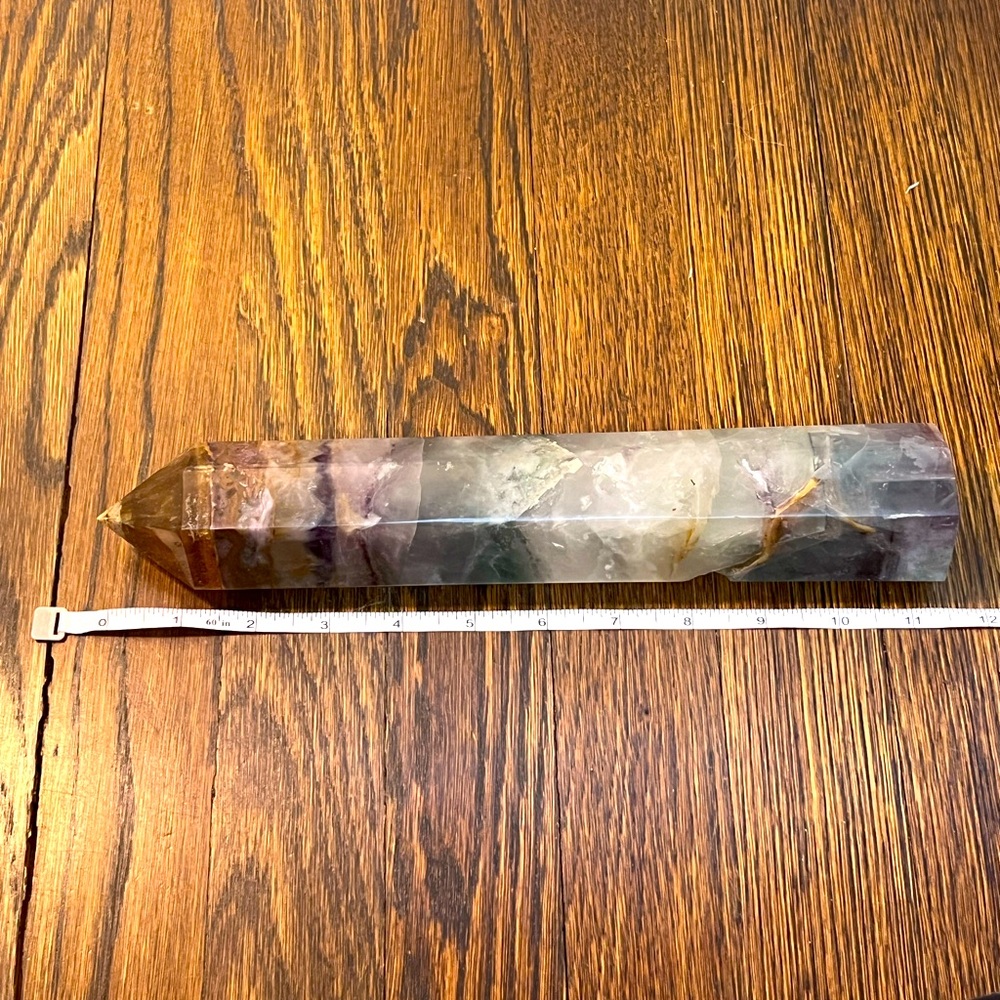 Fluorite Tower, approx 11.5 inches tall - Picture 6 of 6